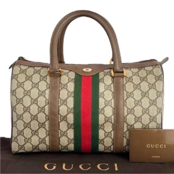 Gucci Handbags - Authenticated Gucci Supreme Web Signature Boston Ophidia Tote Bag Handbag